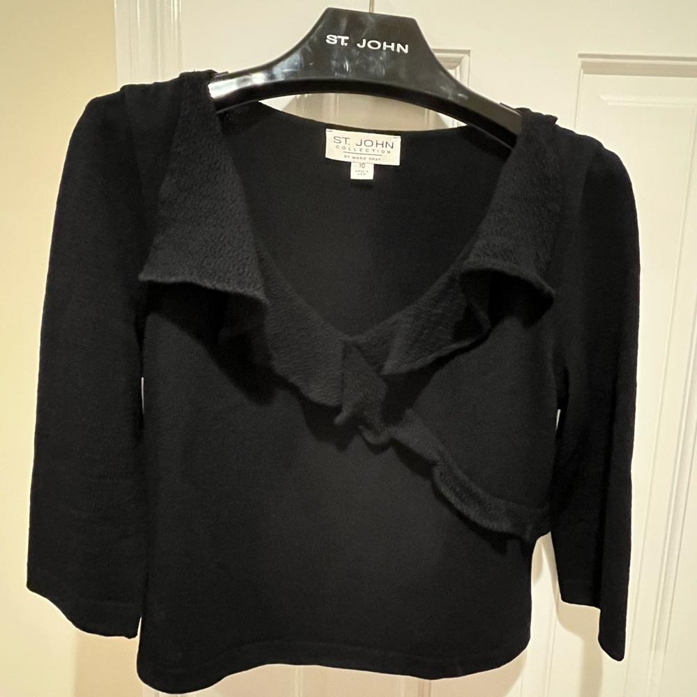 St. John Black Knit Top
